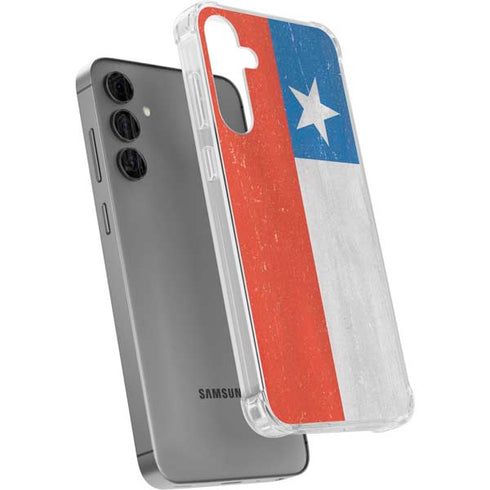 Chile Flag Distressed Galaxy S24 Plus Clear Case